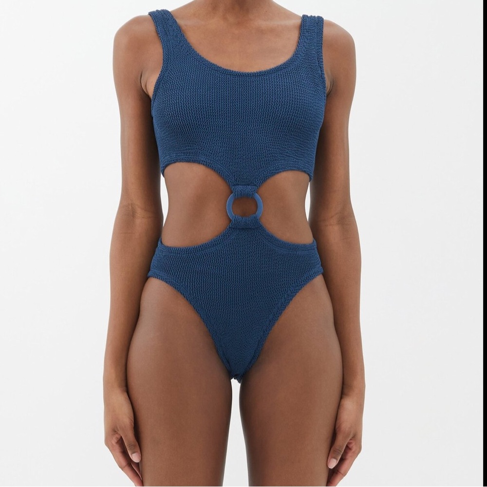 New Hunza G Chloe crinkle side cutout swimsuit